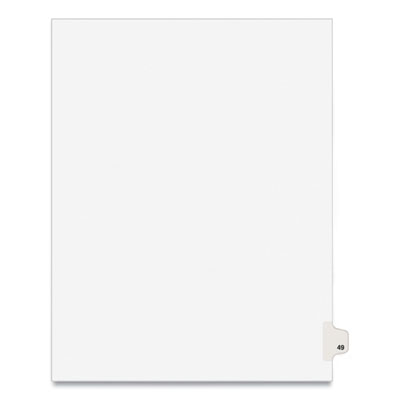 Exhibit Tab Index Dividers, Avery  #49, 11 X 8.5, White, 25/pack,